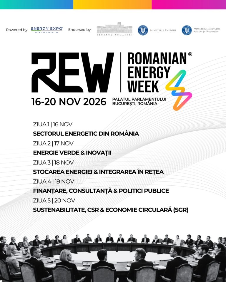 ROMANIAN ENERGY WEEK revine la Palatul Parlamentului, între 16 și 20 noiembrie 2026, cu cinci zile de dialog despre viit